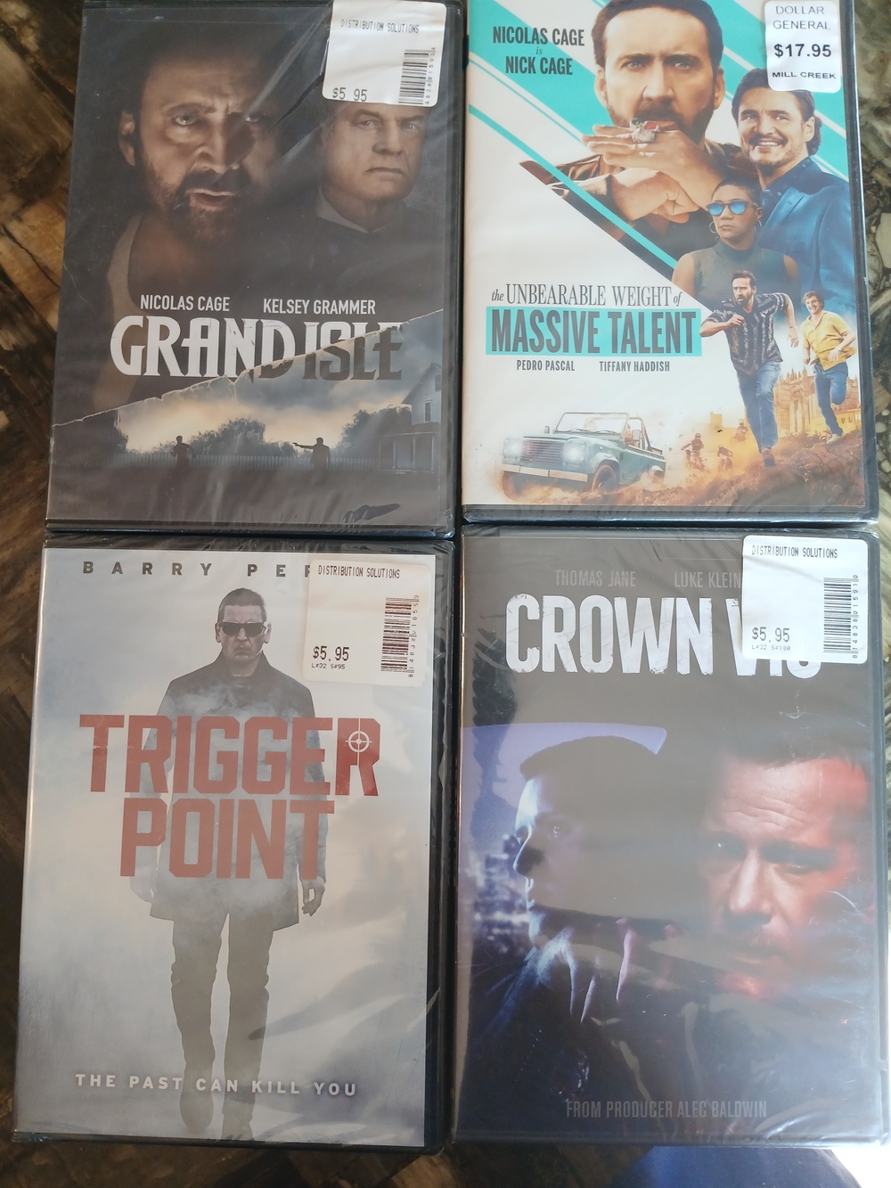 Lot of 4 Action DVDs Featuring Nicolas Cage + Thriller Titles